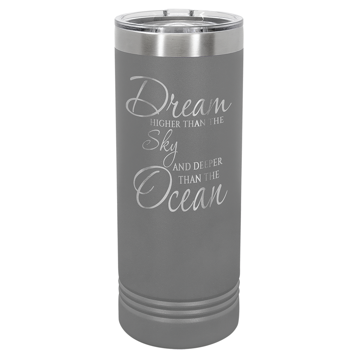22 oz. Skinny Tumbler with Slider Lid Any Name or Logo