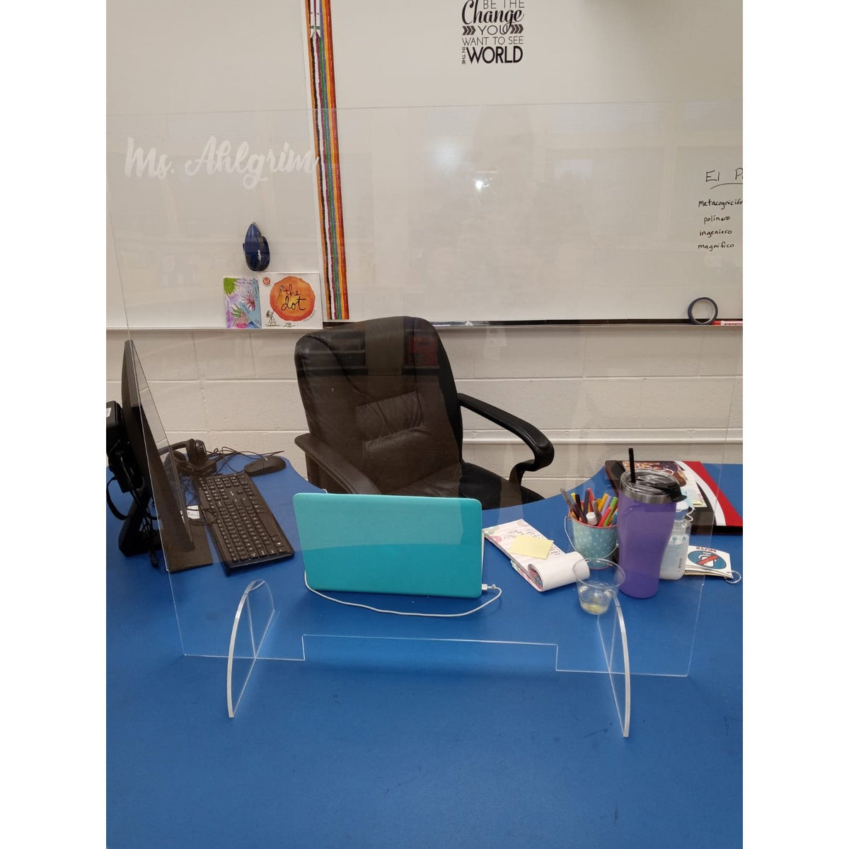 Clear Acrylic Screen Sneeze Guard 32 H X 32 W Logo or Name Included
