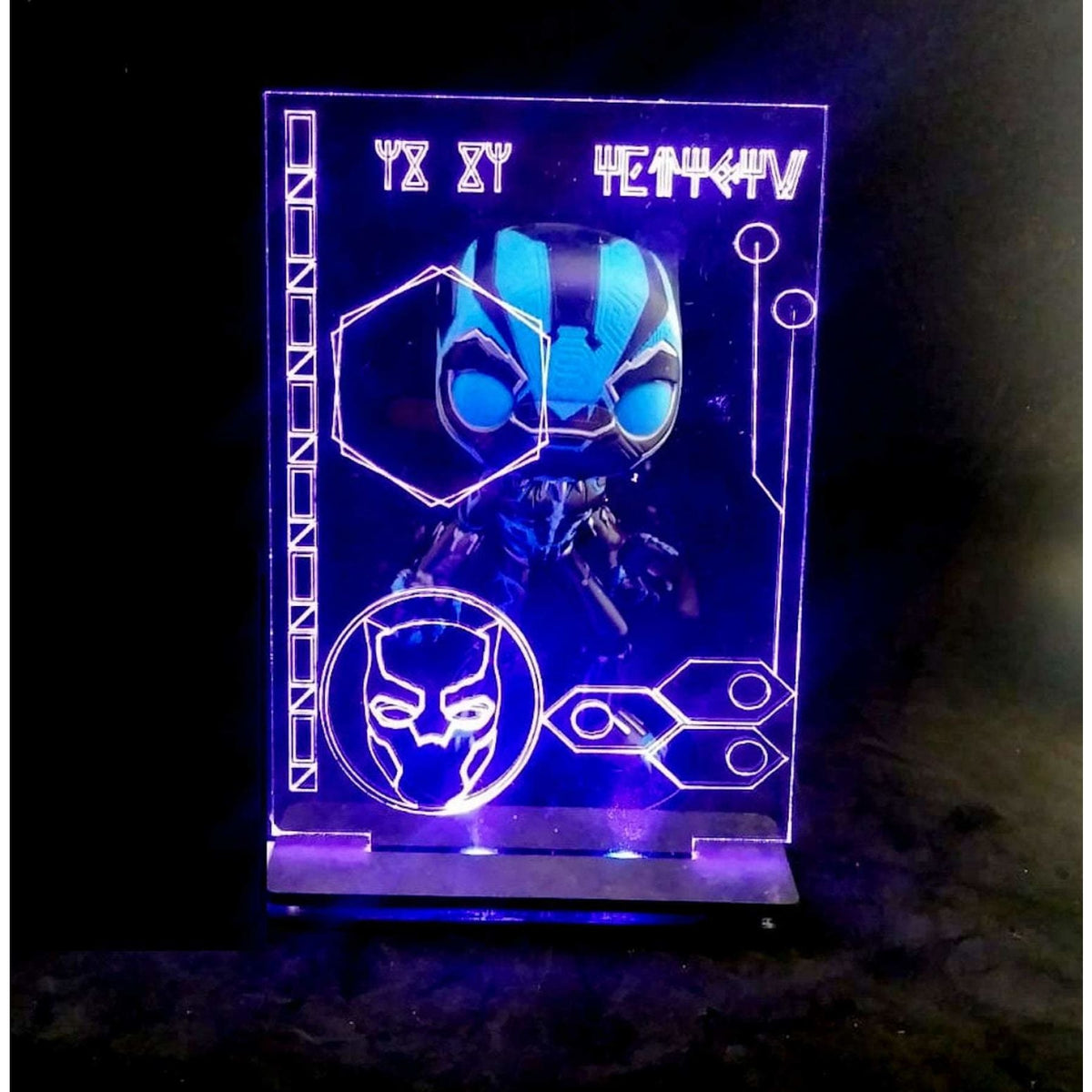 Acrylic LED Lamp Diorama, custom made for Doctor Strange, Black Panther, Iron Man, and more, many sizes...