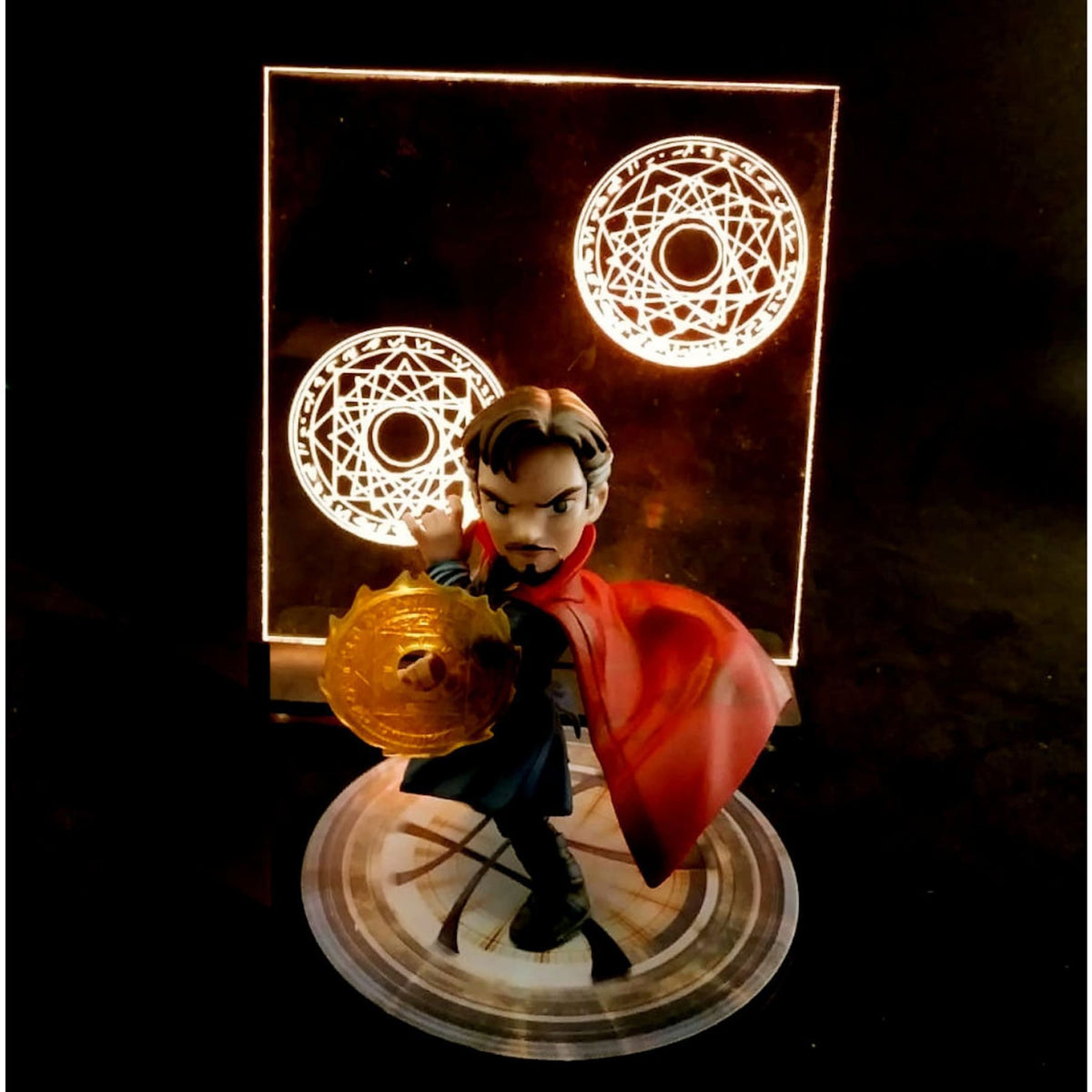 Acrylic LED Lamp Diorama, custom made for Doctor Strange, Black Panther, Iron Man, and more, many sizes...