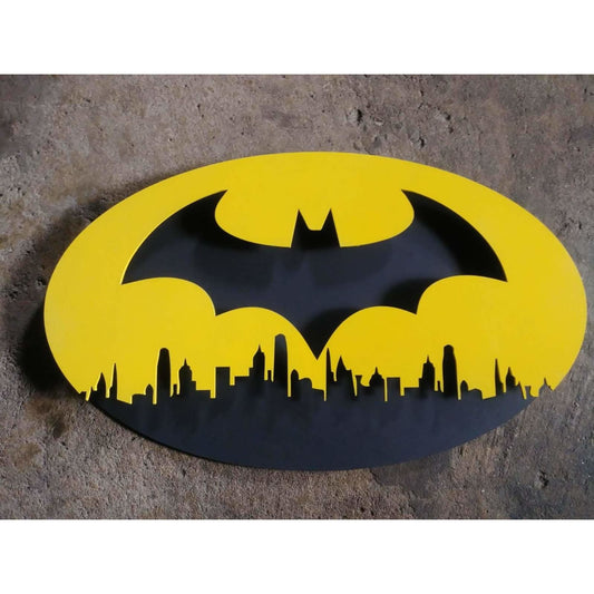 Batman 3D wooden decor, Gotham City, BatSignal Silhouette, Laser Cut
