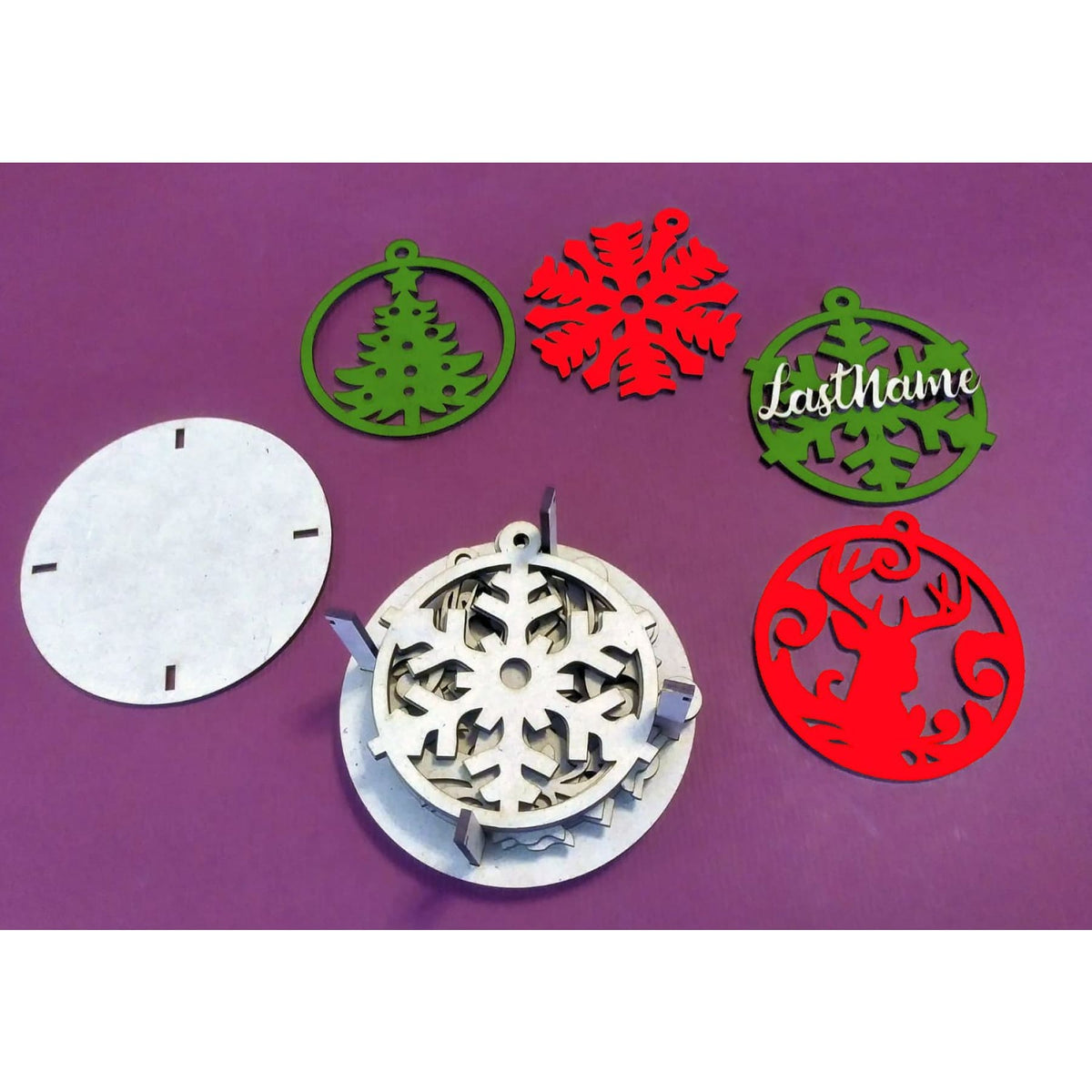 Christmas Ornaments, 12 Pack with case, Custom name