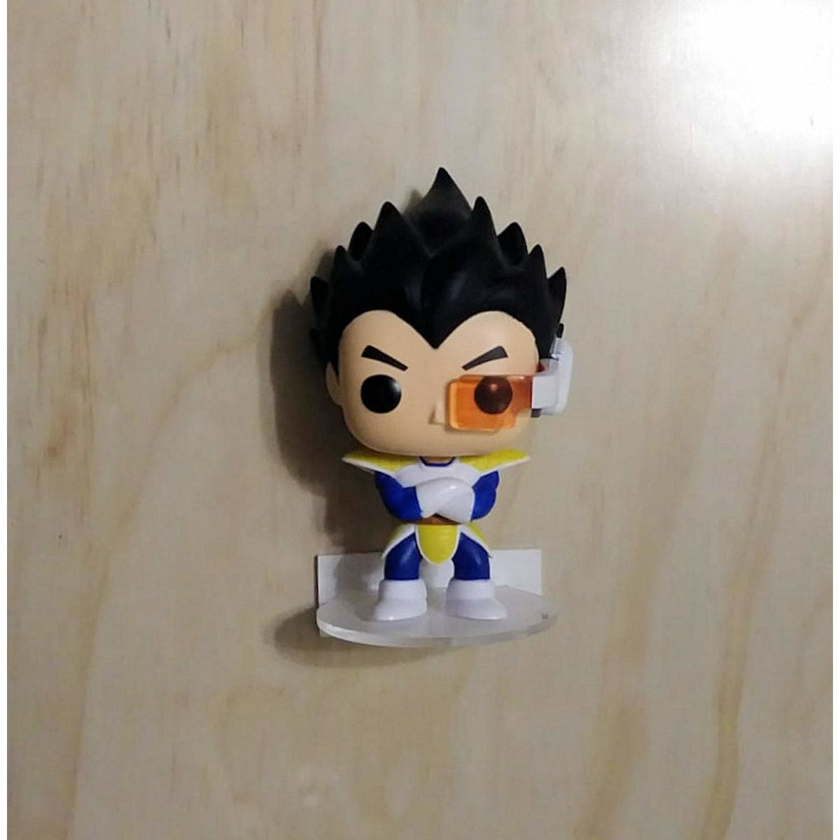 For Funko Pop Vinyl or Funko Pin, White Acrylic Wall Stand, Stick On, Single Shelf No Nails or Screws