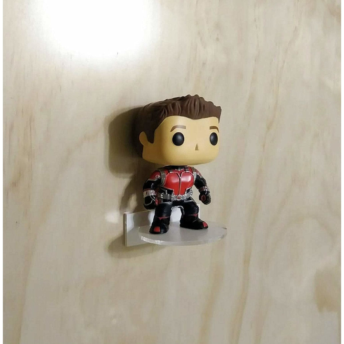 For Funko Pop Vinyl or Funko Pin, White Acrylic Wall Stand, Stick On, Single Shelf No Nails or Screws