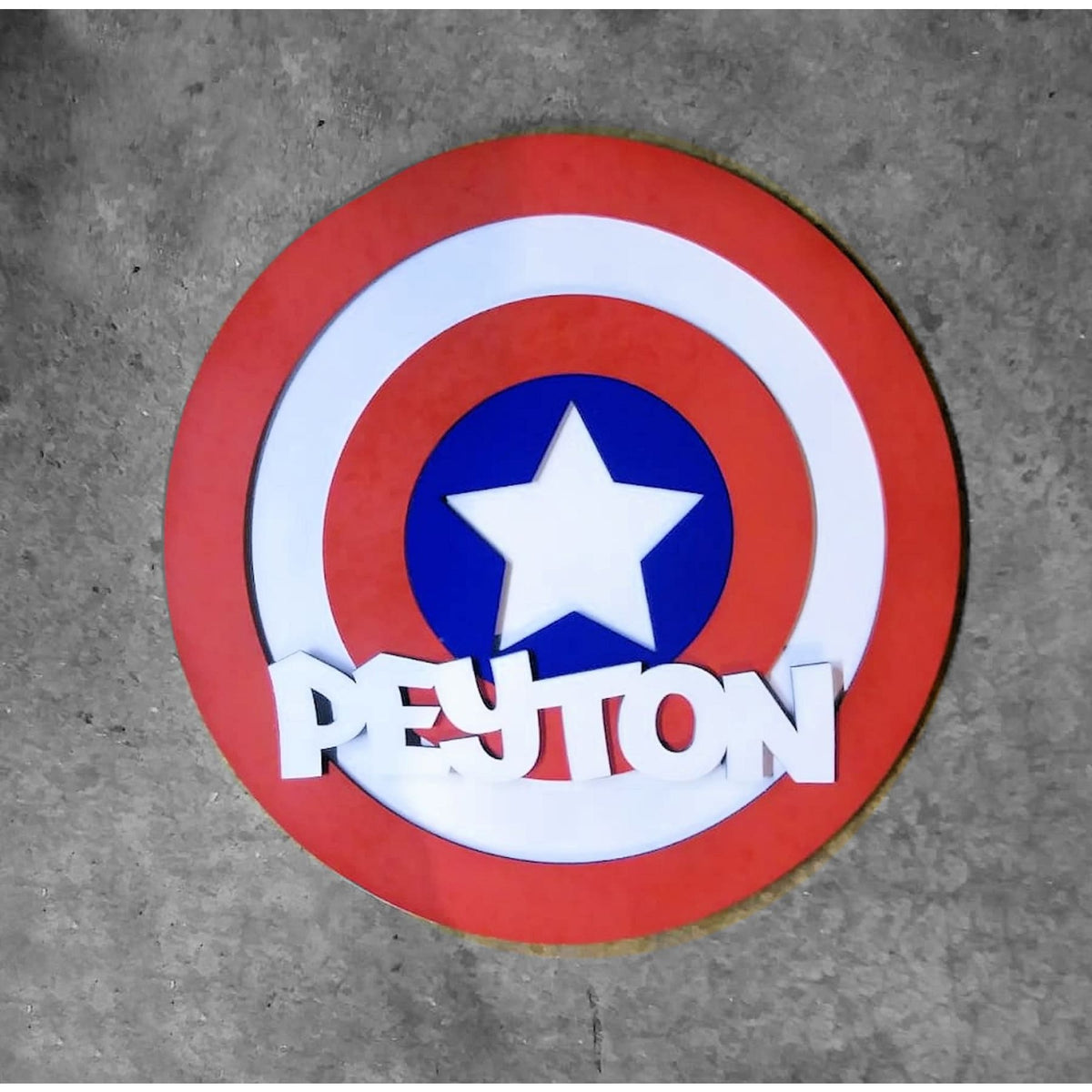 Marvel Avengers: 30 inches Captain America Shield, Custom Name Wall Decor
