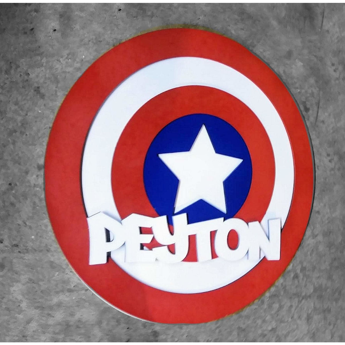 Marvel Avengers: 30 inches Captain America Shield, Custom Name Wall Decor