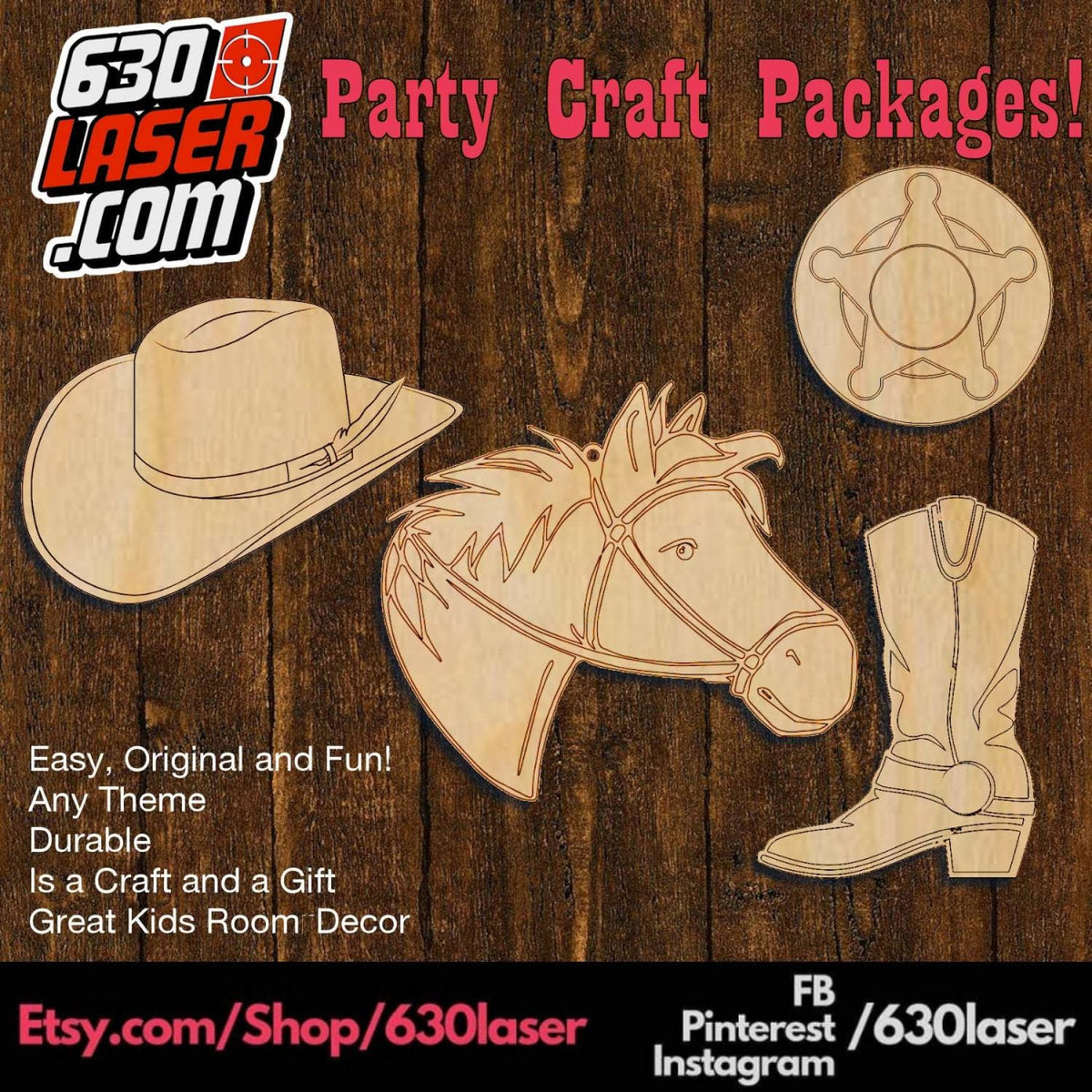 Party Craft Project, Laser Cut and Market, ready for paint or decorated, Parties Flavors and Gifts